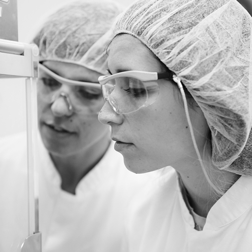 Two women work in one of Medichem's production plants