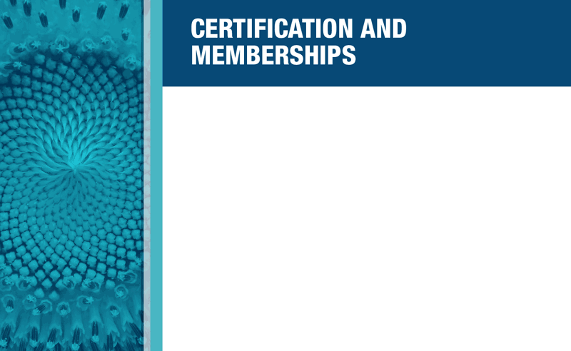 Certification and memberships