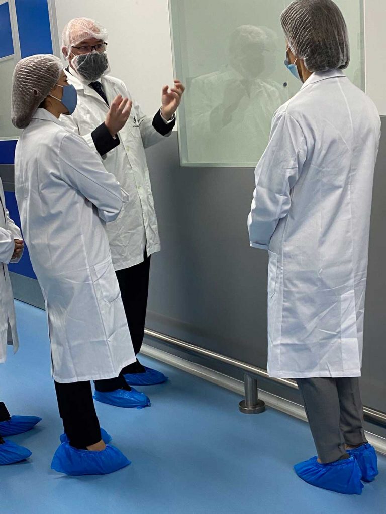 Members of the Medichem Malta team during an official visit to its production facilities