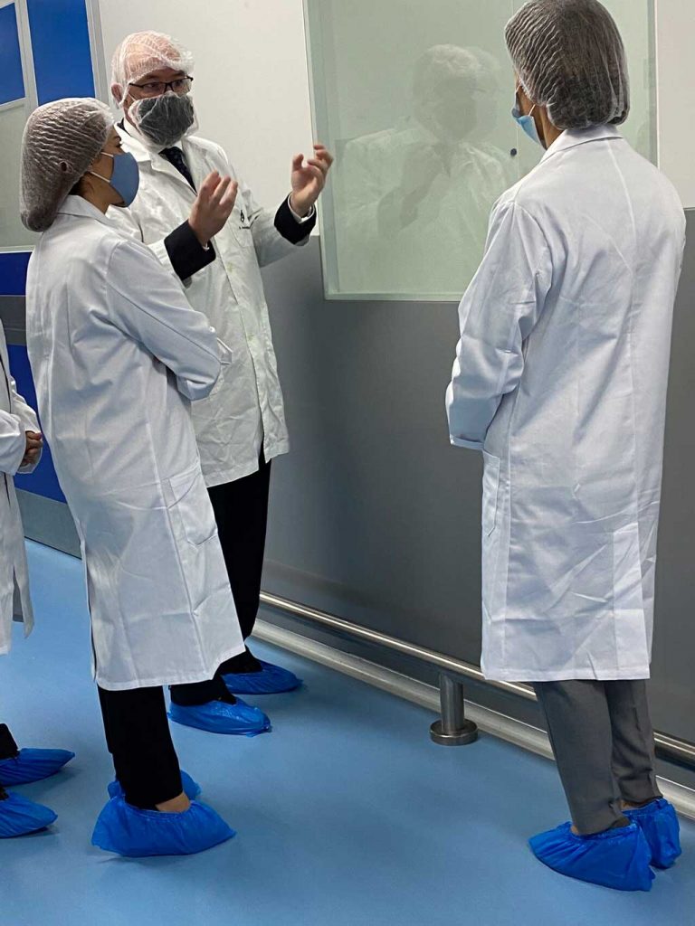 Official visit to production facilities of Medichem Malta Members of the Medichem Malta team during an official visit to its production facilities