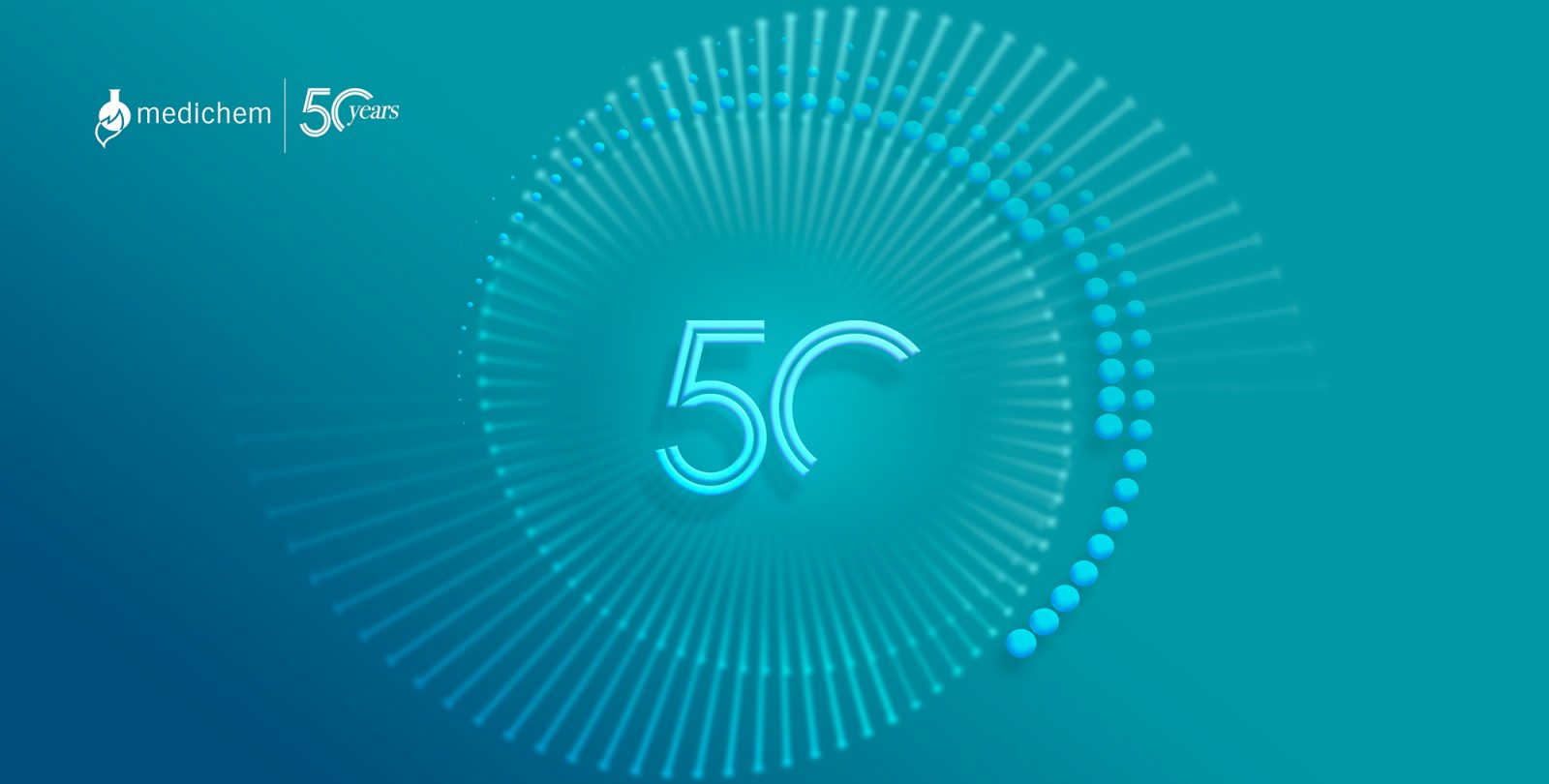 Image commemorating the 50th anniversary of Medichem's foundation.